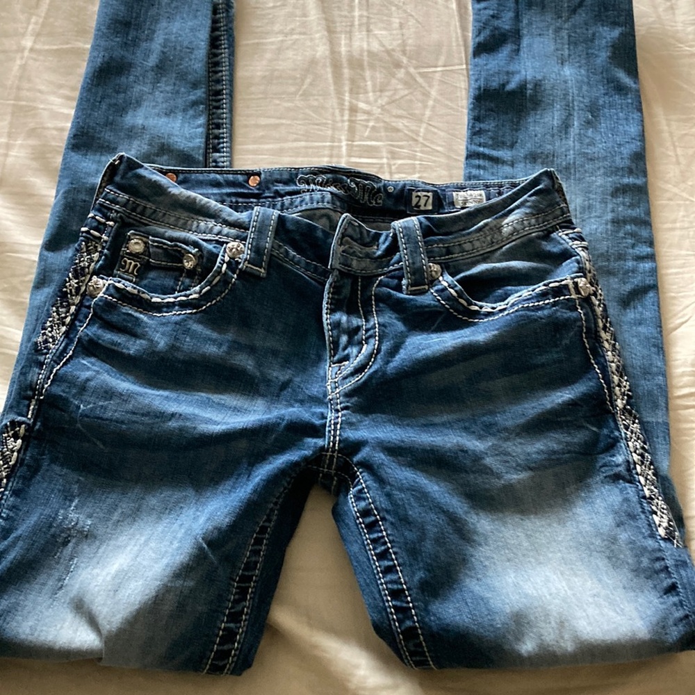 Miss me size 27 skinny distressed jeans